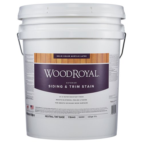 Ace Wood Royal Solid Tintable Flat Tint Base Neutral Base Acrylic Latex Siding and Trim Stain 5 gal