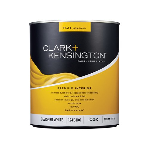 Clark+Kensington Flat Designer White Paint + Primer Interior 1 qt