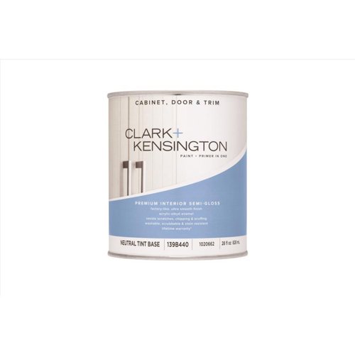 Clark+Kensington Semi-Gloss Tint Base Neutral Base Cabinet/Door/Trim Paint Interior 0.86 qt
