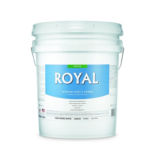 Royal Satin High Hiding White Paint and Primer Interior 5 gal