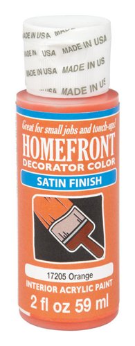 Homefront Decorator Color Satin Orange Hobby Paint 2 oz