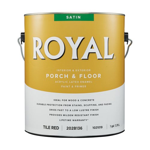 Royal Satin Tile Red Porch and Floor Paint+Primer 1 gal