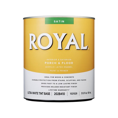 Royal Satin Tint Base Ultra White Base Porch & Floor Paint 1 qt