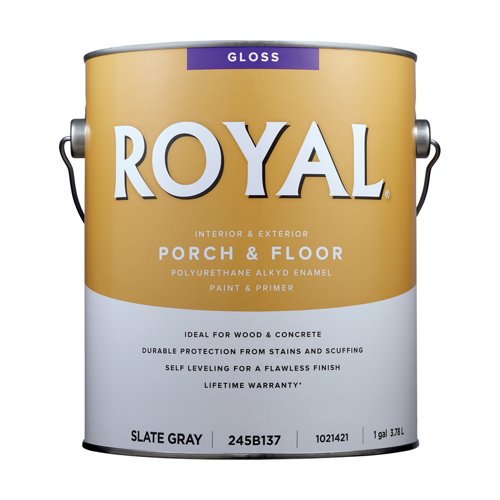 Royal Gloss Slate Gray Porch and Floor Paint+Primer 1 gal