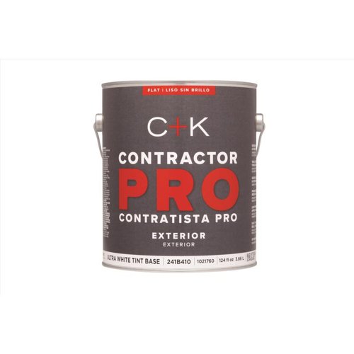 C+K Contractor Pro Flat Tint Base Ultra White Base Paint Exterior 1 gal