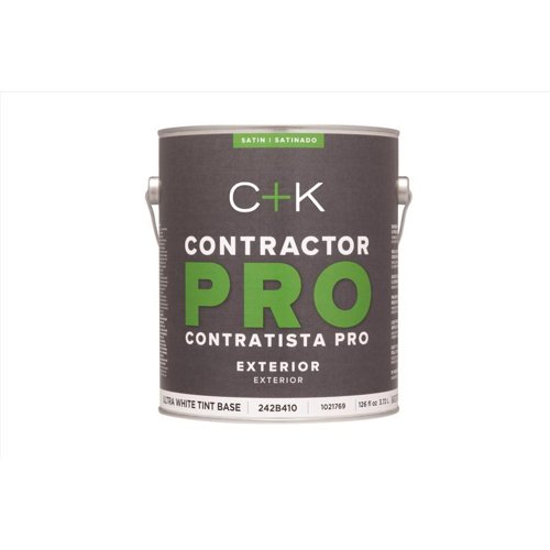 C+K Contractor Pro Satin Tint Base Ultra White Base Paint Exterior 1 gal