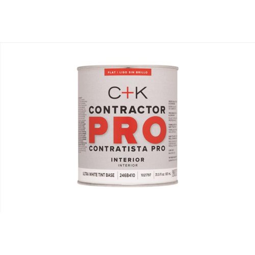 C+K Contractor Pro Flat Tint Base Ultra White Base Paint Interior 31.5 oz