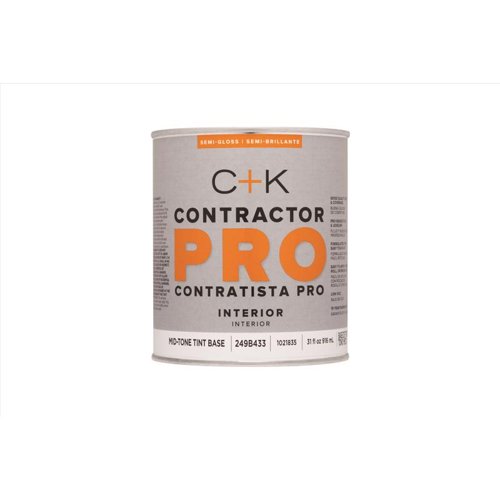 C+K Contractor Pro Semi-Gloss Tint Base Mid-Tone Base Paint Interior 1 qt