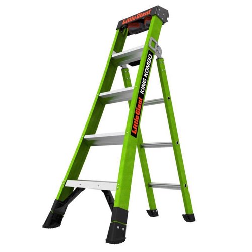 Little Giant King Kombo 5 ft. H Fiberglass Multi-Position Ladder Type IAA 375 lb. capacity