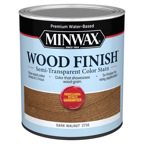 Minwax Wood Finish Water-Based Semi-Transparent Dark Walnut Water-Based Wood Stain 1 qt