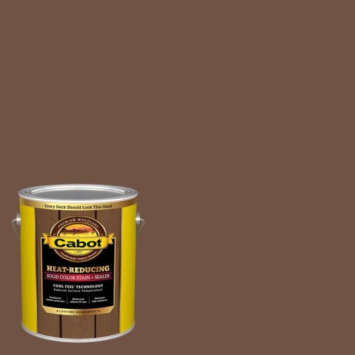 Cabot Heat-Reducing Solid Equestrian Brown Water-Based Acrylic Stain and Sealer 1 gal