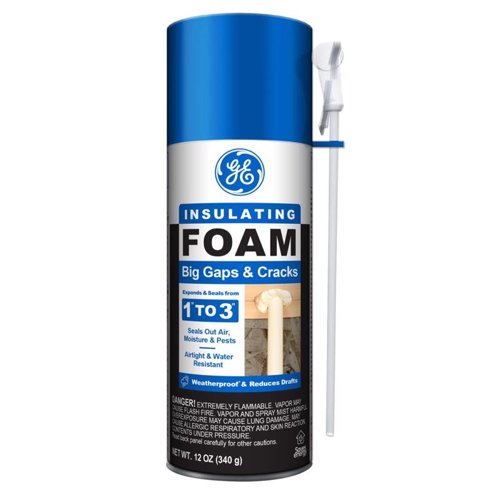 GE Pale Yellow Foam Big Gaps and Cracks Insulating Sealant 12 oz