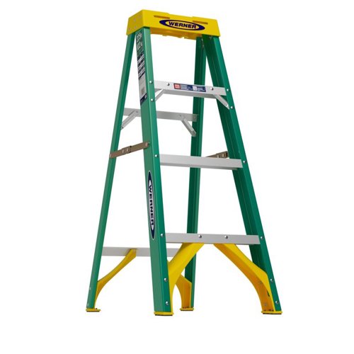 Werner 4 ft. H Fiberglass Step Ladder Type II 225 lb. capacity