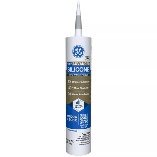 GE Advanced Light Gray Silicone 2 Window and Door Caulk Sealant 10.1 oz