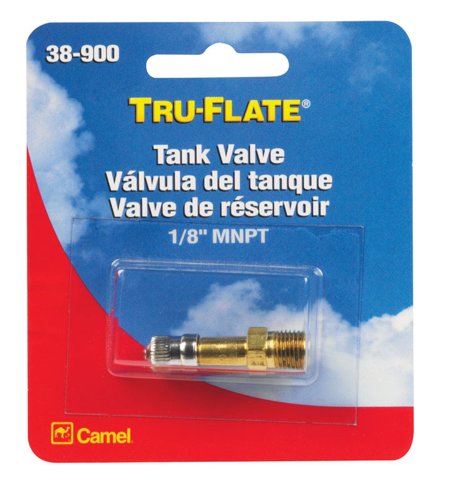 Tru-Flate Brass Tank Valve 1/8 in. Male 1 pc