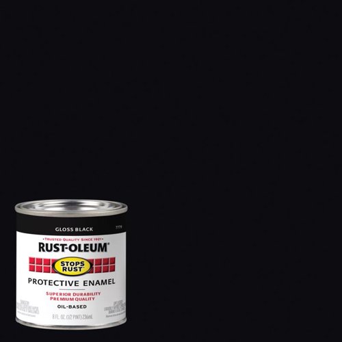 Rust-Oleum Stops Rust Indoor and Outdoor Gloss Black Oil-Based Protective Paint 0.5 pt