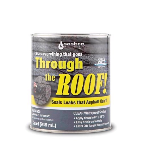 Sashco Through The Roof Gloss Clear Synthetic Rubber Roof Sealant 1 qt