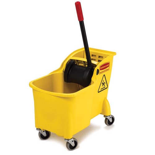 Rubbermaid Tandem 31 qt Wringer Bucket Yellow
