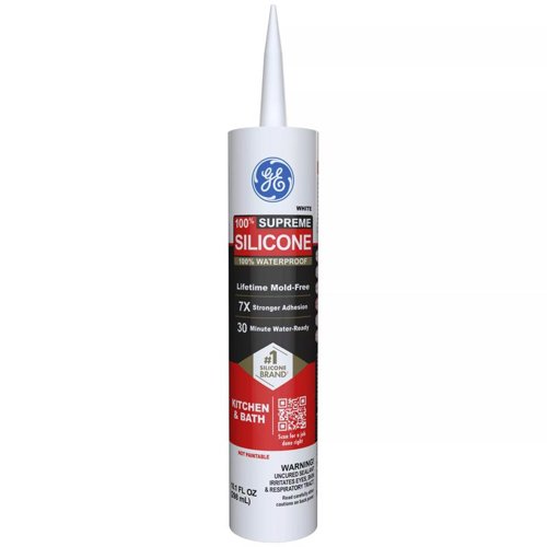GE Supreme White Supreme Silicone Kitchen and Bath Caulk Sealant 10.1 oz