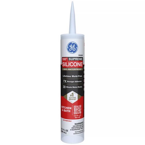 GE Supreme Clear Supreme Silicone Kitchen and Bath Caulk Sealant 10.1 oz