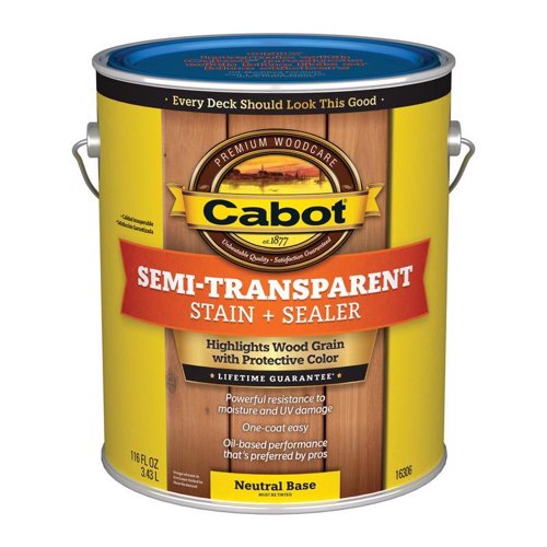 Cabot Semi-Transparent Low VOC Semi-Transparent Tintable Neutral Base Stain and Sealer 1 gal