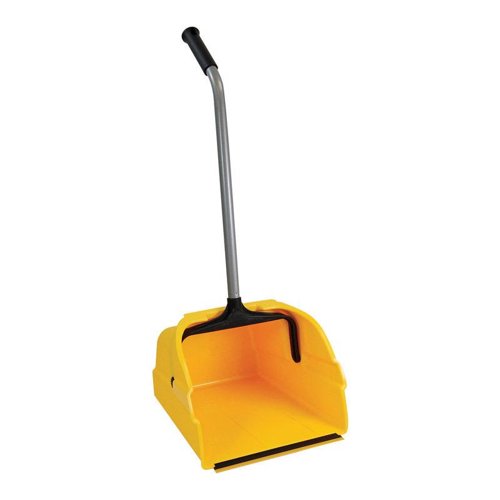 Quickie Yellow Plastic Stand-Up Long Handled Dust Pan