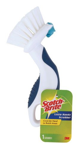 Scotch-Brite 2.5 in. W Hard Bristle 4 in. Plastic Handle Scrubber