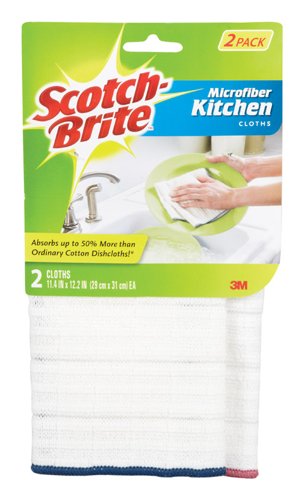 Scotch-Brite Microfiber Cleaning Cloth 12.2 in. W X 11.4 in. L 2 pk