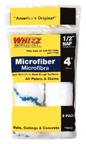 Whizz Microfiber 4 in. W X 1/2 in. Mini Paint Roller Cover 2 pk