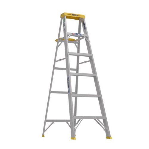 Werner 6 ft. H Aluminum Step Ladder Type II 225 lb. capacity
