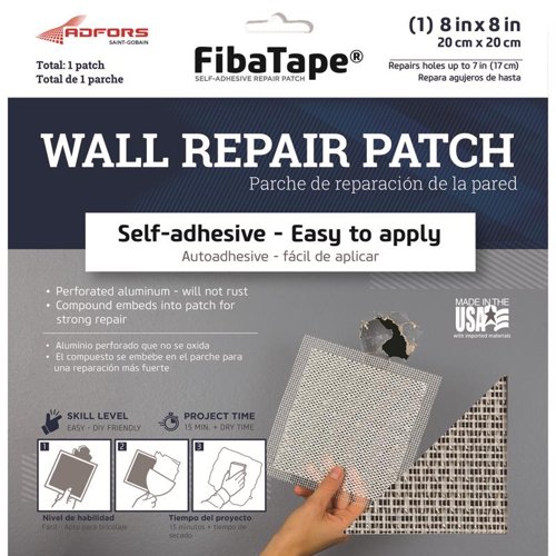 Saint-Gobain ADFORS FibaTape 8 in. L X 8 in. W Fiberglass Mesh White Self Adhesive Wall Repair Patch