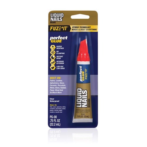 Liquid Nails Fuze-It High Strength Hybrid Adhesive Clear Perfect Glue 0.75 oz