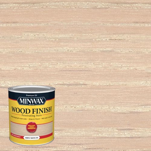 Minwax Wood Finish Semi-Transparent Simply White Oil-Based Penetrating Wood Finish 1 qt