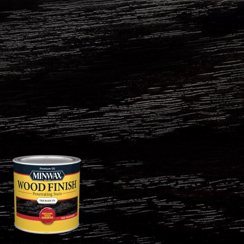 Minwax Wood Finish Semi-Transparent True Black Oil-Based Penetrating Wood Finish 1/2 pt