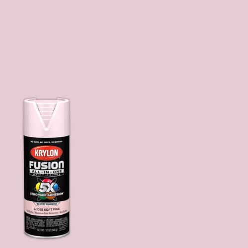 Krylon Fusion All-In-One Gloss Soft Pink Paint+Primer Spray Paint 12 oz