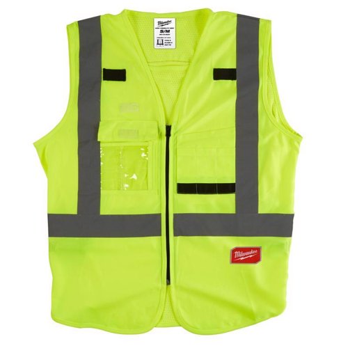 Milwaukee Class 2 with 10 Pockets Safety Vest High Visibility Yellow L/XL