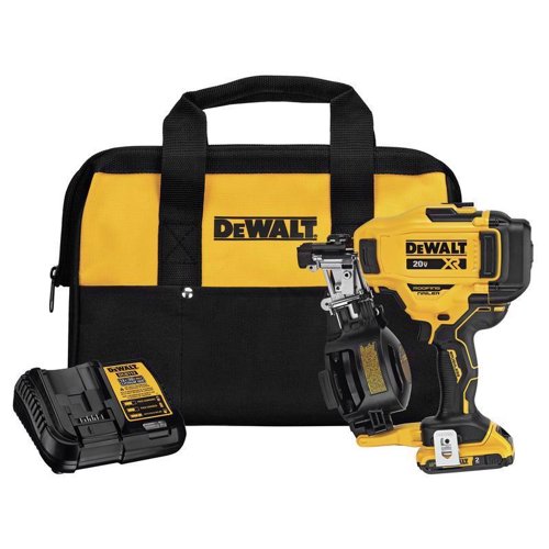 DeWalt 20V MAX Cordless 15 deg Coil Roofing Nailer Kit (Battery & Charger) 20 V