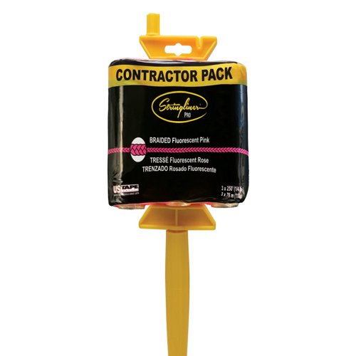 Stringliner PRO Mason's Line and Reel Contractor Pack 250 ft. Fluorescent Pink Fine Braided Line