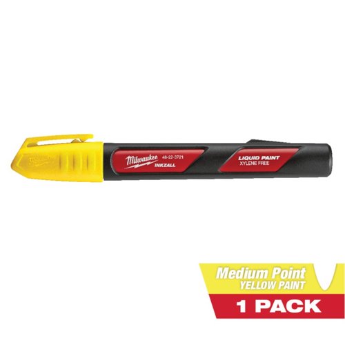 Milwaukee INKZALL Yellow Liquid Paint Marker 1 pk