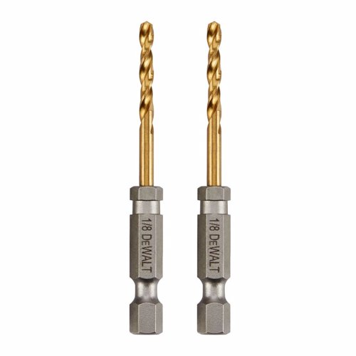 DeWalt 1/8 in. X 2-5/8 in. L Titanium Drill Bit Hex Shank 2 pk