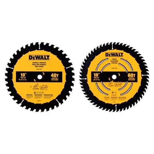 DeWalt 10 in. D X 5/8 in. Carbide Tipped Circular Saw Blade 40/60 teeth 2 pk