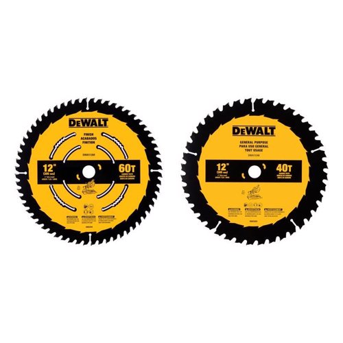 DeWalt 12 in. D X 1 in. Carbide Tipped Circular Saw Blade 40/60 teeth 2 pk