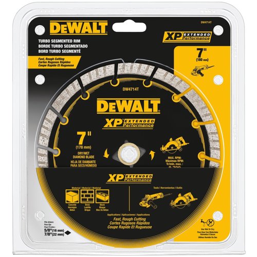 DeWalt XP Extended Performance 7 in. D X 5/8 in. Diamond Turbo Segmented Cut-Off Blade 1 pc