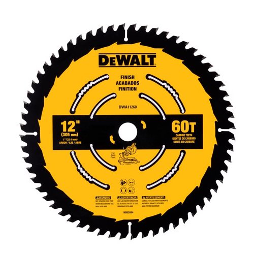 DeWalt 12 in. D X 1 in. Carbide Tipped Finishing Saw Blade 60 teeth 1 pk