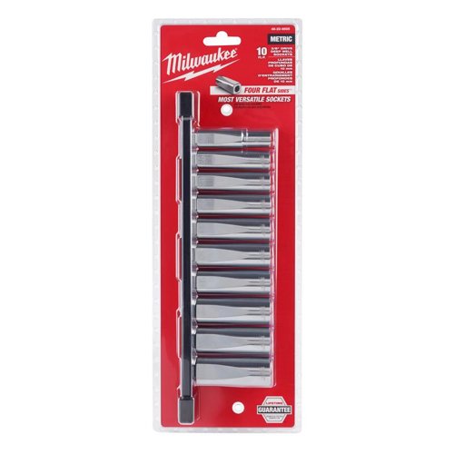 Milwaukee 3/8 in. drive Metric 6 Point Chrome Deep Well Socket Set 10 pc