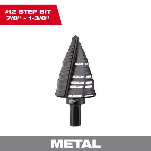Milwaukee 7/8 - 1-3/8 in. Black Oxide Step Drill Bit 1 pk