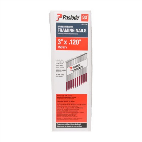 Paslode 3 in. Framing Bright Steel Nail Full Round Head