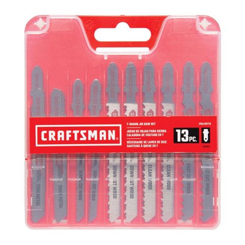 Craftsman 4.4 in. High Carbon Steel T-Shank Jig Saw Blade Set 13 pc