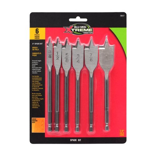 Blu-Mol Xtreme 6 in. L Carbon Steel Spade Bit Set Hex Shank 6 pc – Bits, Blades & Accessories | City Lumber | Your One Stop Shop Hardware, Building Supplies & Tools in Texas San Angelo, Texas