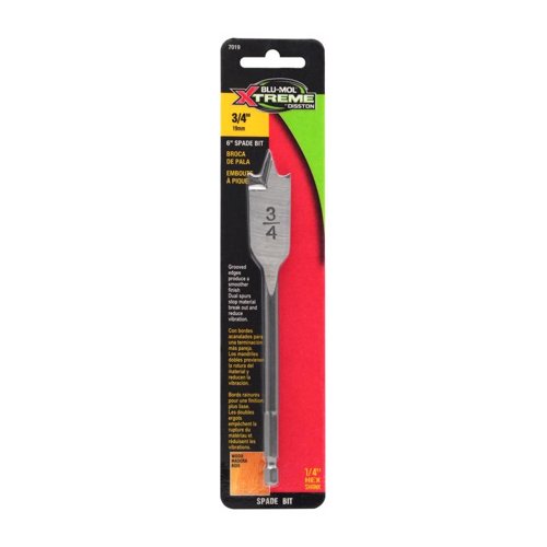 Blu-Mol Xtreme 3/4 in. X 6 in. L Carbon Steel Spade Bit Hex Shank 1 pk – Bits, Blades & Accessories | City Lumber | Your One Stop Shop Hardware, Building Supplies & Tools in Texas San Angelo, Texas